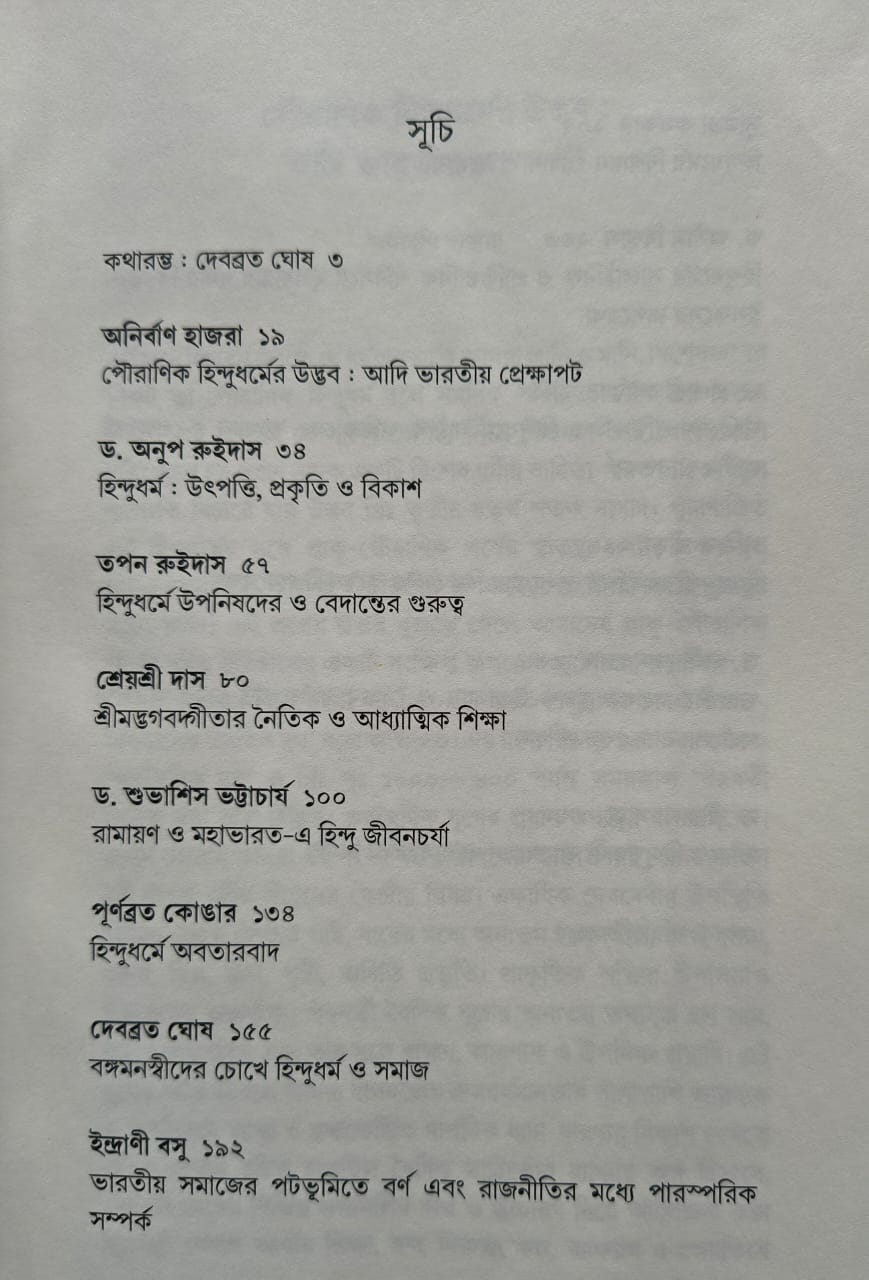 Hindudhormo : Oitihjyo O Adhunikotar Prekkhite